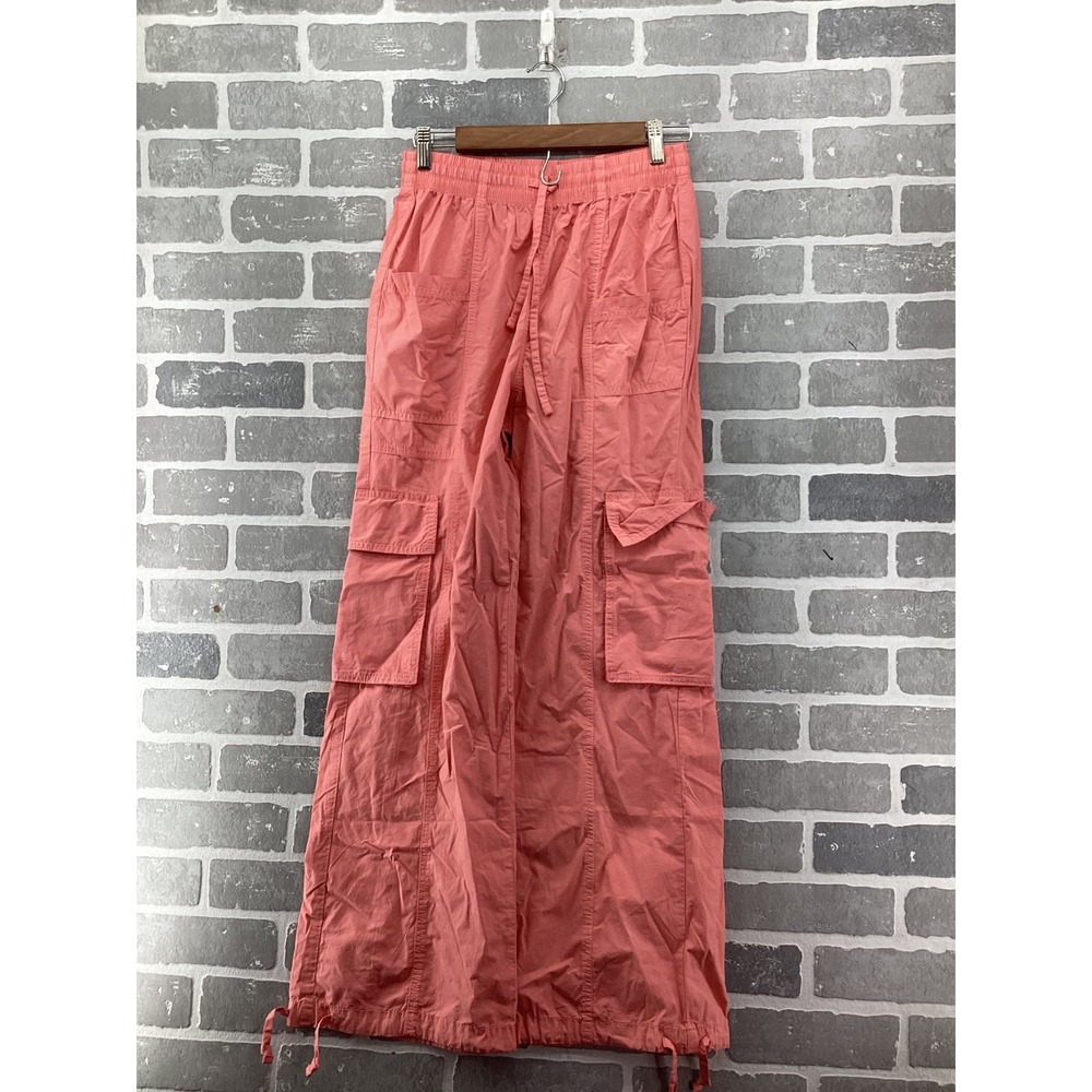 Aerie Pink Wide Leg Cargo Pants Womens XS Drawstring Waist Utility Pockets